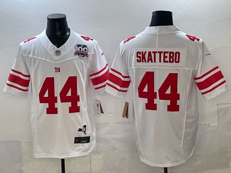 Men 2025 Nike New York Giants #44 Skattebo white Limited NFL Jersey style 03